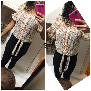 Floral mesh blouse